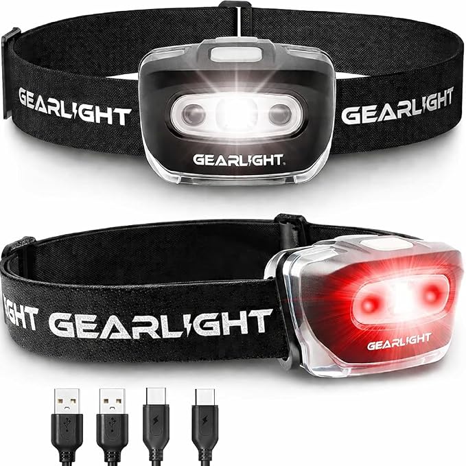 GearLight USB Rechargeable Headlamp Flashlight by GearLight