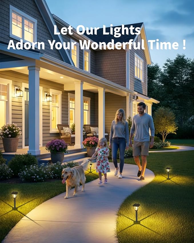 Solar Pathway Lights 2 Pack Mini Outdoor 3000K Bright Auto On/Off Solar Garden - Image 2