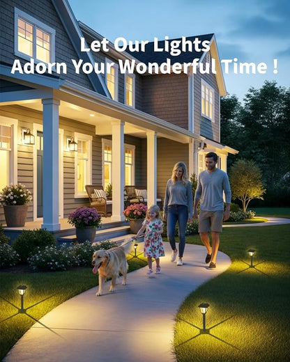 Solar Pathway Lights 12 Pack Mini Outdoor 3000K Bright Auto On/Off Solar Garden - Image 2