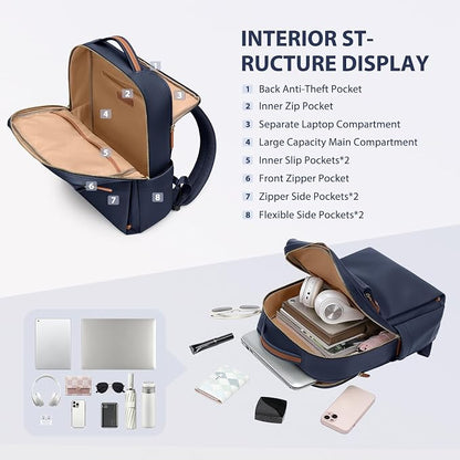 Laptop Backpack for Women, Work Business Traval Computer Backpacks - Image 2