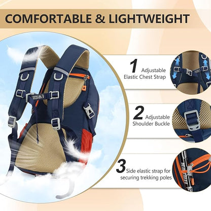 Hiking Backpack With Rain-cover, 30L Travel Backpacks - Image 5