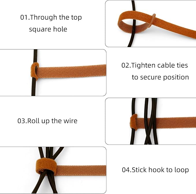 150PCS Cable Ties，4+6+8+10 Inch Reusable Cable Management - Image 4
