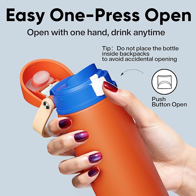 Insulated Water Bottle with Straw - Image 5