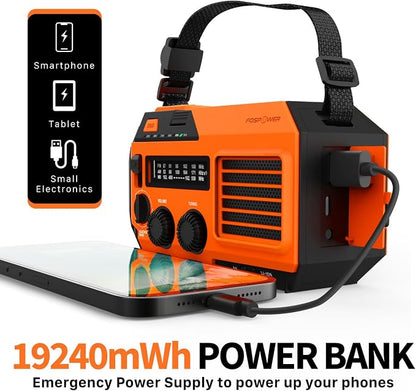 FosPower NOAA Emergency Weather Radio A6 19240mWh Portable Power Bank, - Image 3