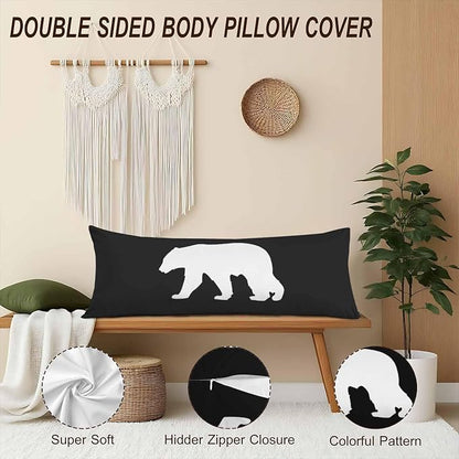 20"X54" Body Pillow Case Bear, Polar Bear Side Sleeper Body Pillow Covers Long - Image 4