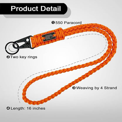 DDOUT Heavy Duty Paracord Lanyard 550 Paracord Braided Keychain - Image 2