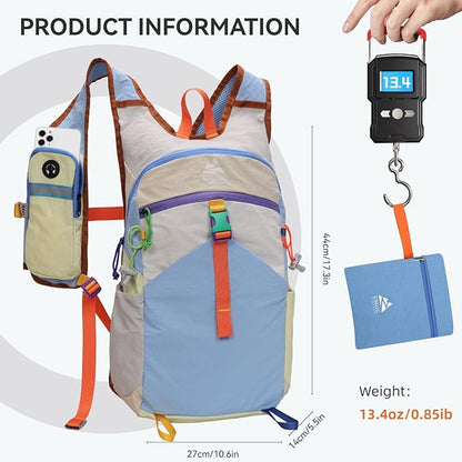 Small Hiking Backpack Travel Daypack 15L Colorful Lightweight Packable Foldable - Image 6