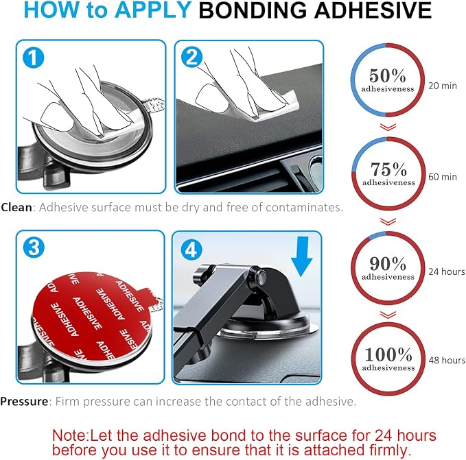 AZXYI Very High Bond Sticky Adhesive, 6 Pack Dashboard Pad Mounting Disk - Image 7
