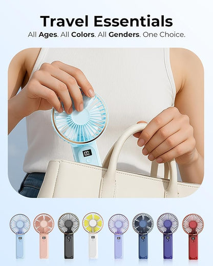 TUNISE Portable Handheld Fan, 180 Adjustable, 6 Speed Wind, USB Rechargeable - Image 6