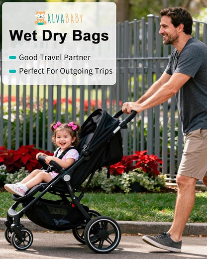 ALVABABY 3 pcs Cloth Diaper Wet Dry Bags Waterproof Reusable - Image 7