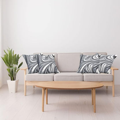 Ambesonne Abstract Throw Pillow Cushion Case Pack of 4, Mix of White and Black - Image 4