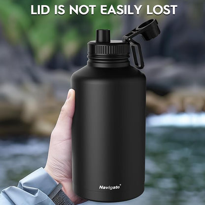 Navigate 64 oz Stainless Steel Insulated Water Bottle, Double Walled Leak Proof - Image 4
