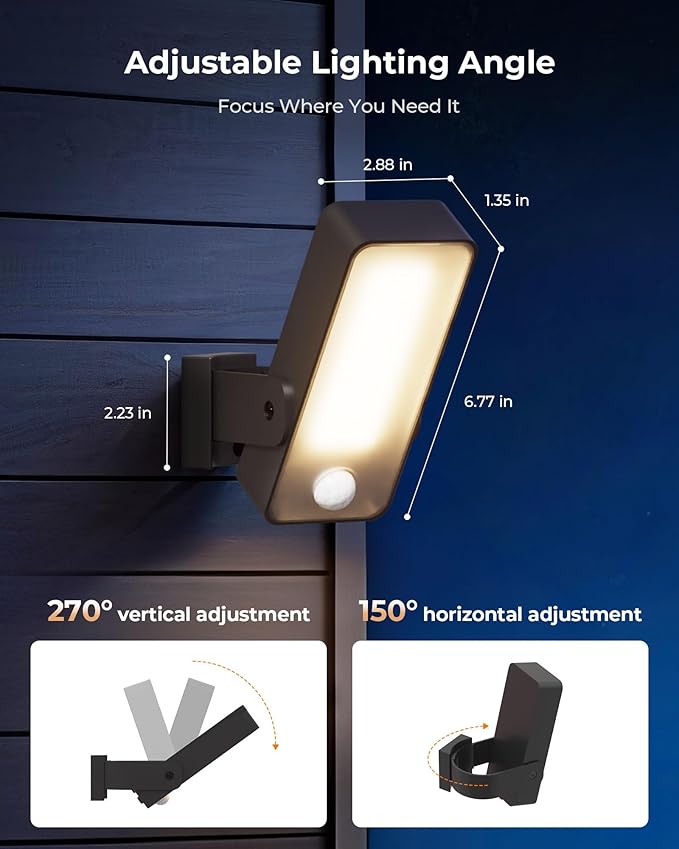Motion Sensor Outdoor Light, 10000mAh Rechargeable Battery Operated Outdoor - Image 8
