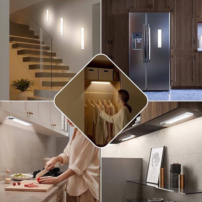 3-Pack Under Cabinet Lighting, 68LED 1800mAh Motion Sensor Lights Indoor - Image 7