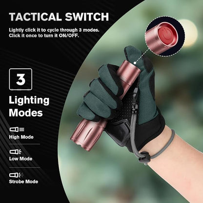 RECHOO LED Flashlight 2 Pack Pink, Tactical Flashlights High Lumens - Image 5