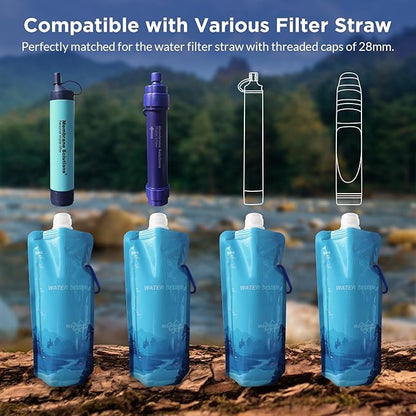 Membrane Solutions Collapsible Water Bottle 23oz, Foldable Pouch Water Bottle - Image 3