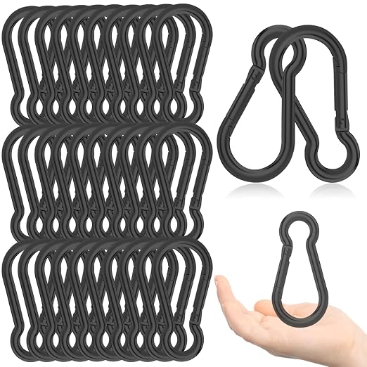 EPHECH 30PCS 4" Black Heavy Duty Spring Snap Hook, M10 3/8" Galvanized Steel by EPHECH