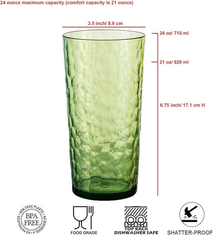 24-ounce Plastic Tumblers, Acrylic Drinking Glasses High-Balls, Reusable - Image 2