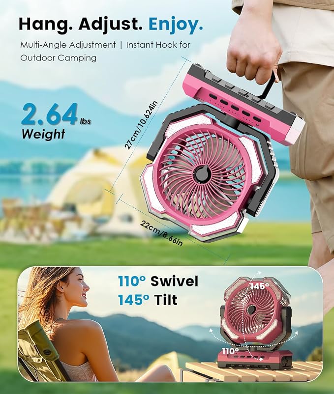 Misting Fan - Pink Portable Rechargeable Fan - Versatile - Image 5