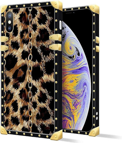 Compatible with iPhone XR Case, Seamless Gold Chain Leopard Luxury Golden - Image 2
