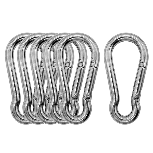 304 Stainless Steel Carabiners -2.36 inch Heavy Duty, Durable & Rust-Free Clips by Outmate