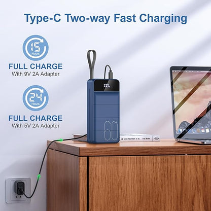 Portable Charger Power Bank 60000mAh Fast Charging 22.5W PD4.0 & QC 4.0 - Image 3