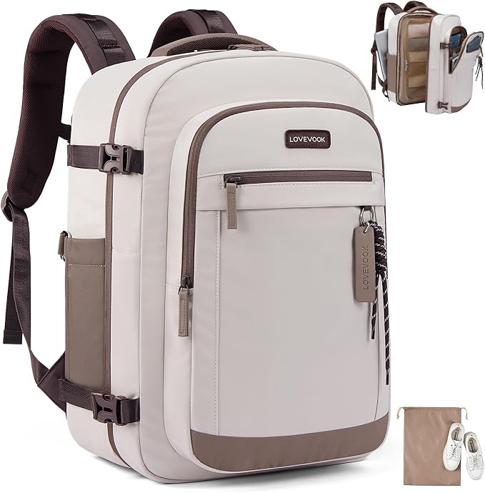 LOVEVOOK 40L Travel Backpack for Women, Airline Approved Carry On Luggage by LOVEVOOK