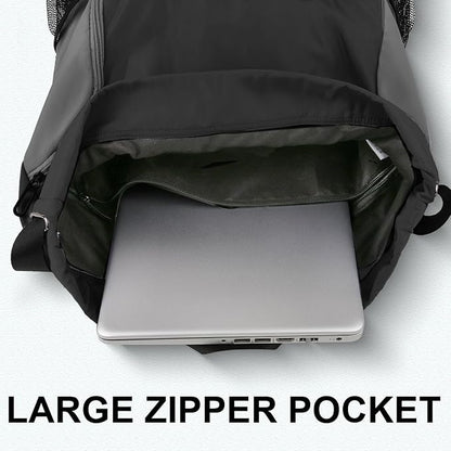 Drawstring Backpack with Mesh Pockets String Gym Bag Sackpack Sandproof Water - Image 5