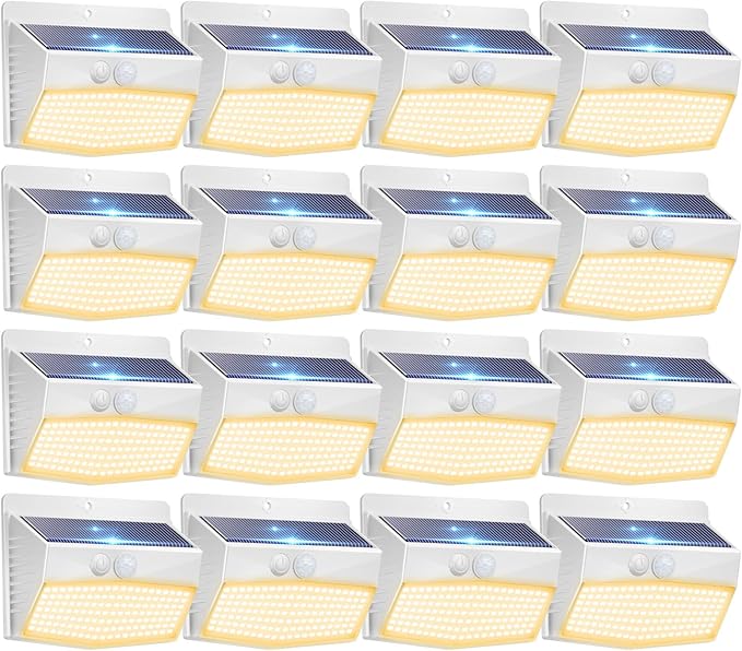Peasur 16 Packs Solar Outdoor Lights Motion Sensor Solar Security Lights by Peasur