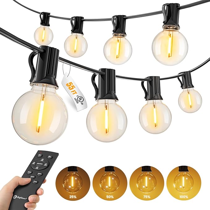 Brightown Outdoor String Lights, 55FT 17 G40 Bulbs Shatterproof Patio Lights by Brightown