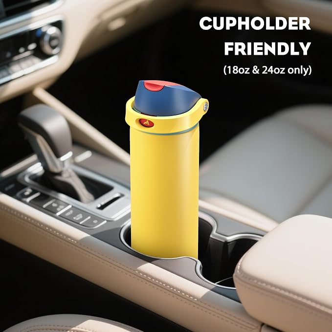 POWCAN 18 oz Stainless Steel Water Bottle: 2-in-1 Push-Button Spout & - Image 5