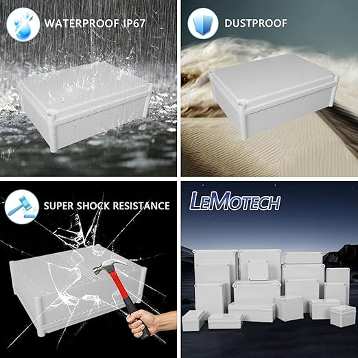 LeMotech Junction Box IP67 Waterproof Dustproof ABS Plastic Project Box - Image 8