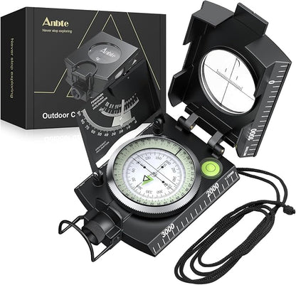 Anbte Compass Hiking Survival, IP65 Waterproof Metal Compass by Anbte