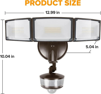 LUTEC 74W 8000 Lumen Motion Sensor Outdoor Lights, 5000K Daylight, IP65 - Image 7