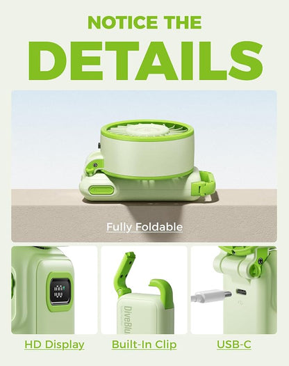 Diveblues Portable Turbo Fan, 100 Speed Handheld Fan - Image 7