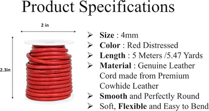 GENIQUE Real/Genuine Round Leather String Cord - Image 2