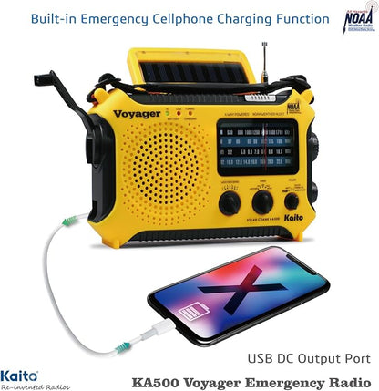 Kaito KA500 5-way Powered Solar Power, Dynamo Crank, Wind Up Emergency - Image 3
