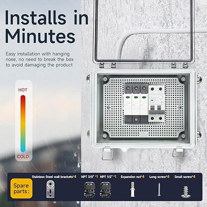 Large Waterproof Electrical Junction Box, IP67 Waterproof Clear ABS Plastic - Image 5