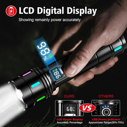 Flashlight 20000 High Lumens Rechargeable - 30W Super Bright LED Flash Light - Image 4
