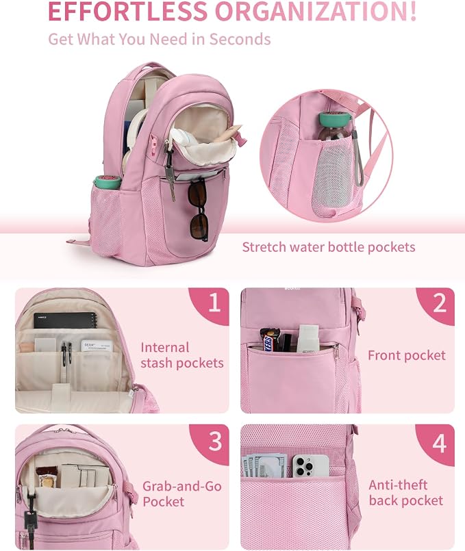 ECOHUB Travel Backpack for Women, 17.3 inch Suspended Laptop Backpack, Fashion - Image 3