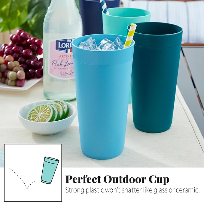 US Acrylic Newport 32 ounce Unbreakable Plastic Stackable Iced-Tea Tumblers in - Image 5