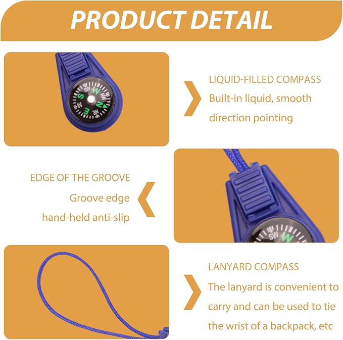 Button Compass Bulk Kit, 45 Pack Assorted Mini Compasses - Image 3