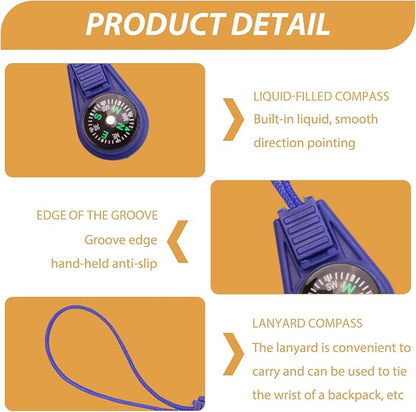 Button Compass Bulk Kit, 45 Pack Assorted Mini Compasses - Image 3