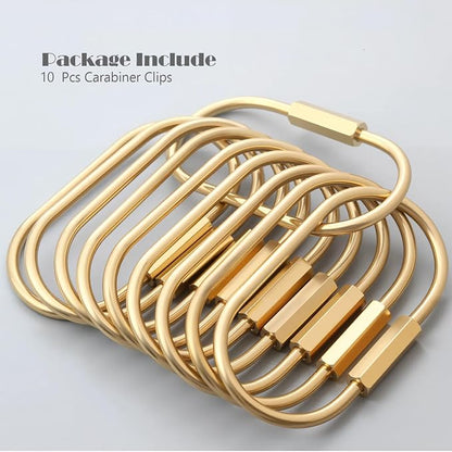 CMVFYL 10 Pcs Gold Brass Key Rings, Small Locking Carabiner Clip Keychain - Image 7