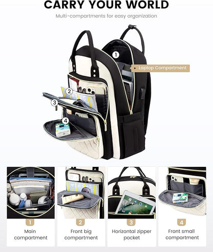 LOVEVOOK Laptop Backpack for Women, Fashion Travel Work Commuter Backpack Purse - Image 5
