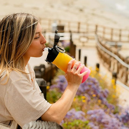 BJPKPK Water Bottle with Straw 14oz Insulated Water Bottles Reusable Stainless - Image 6