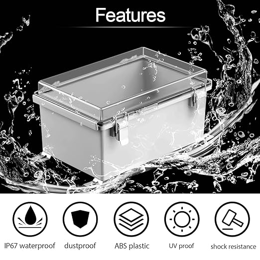 LeMotech Electrical Box, IP67 Waterproof Hinged Clear Cover Stainless Steel - Image 3