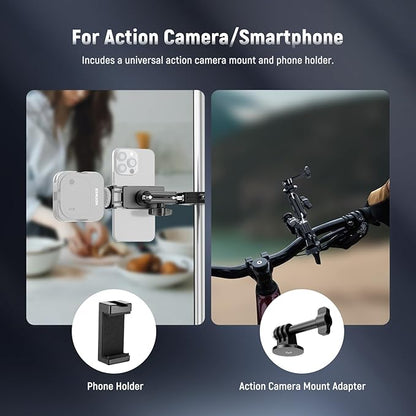 NEEWER Super Clamp with 3" Dual Ballhead Magic Arm, Ball Head Adapter, Cold Shoe - Image 4