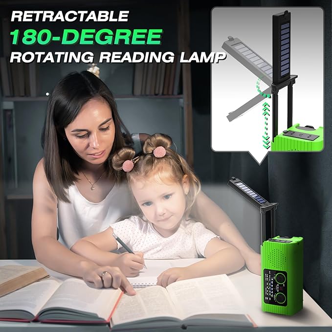 NITIGO Emergency Radio, Reading Lamp, Flashlight, SOS Alarm, Headphone Jack - Image 6
