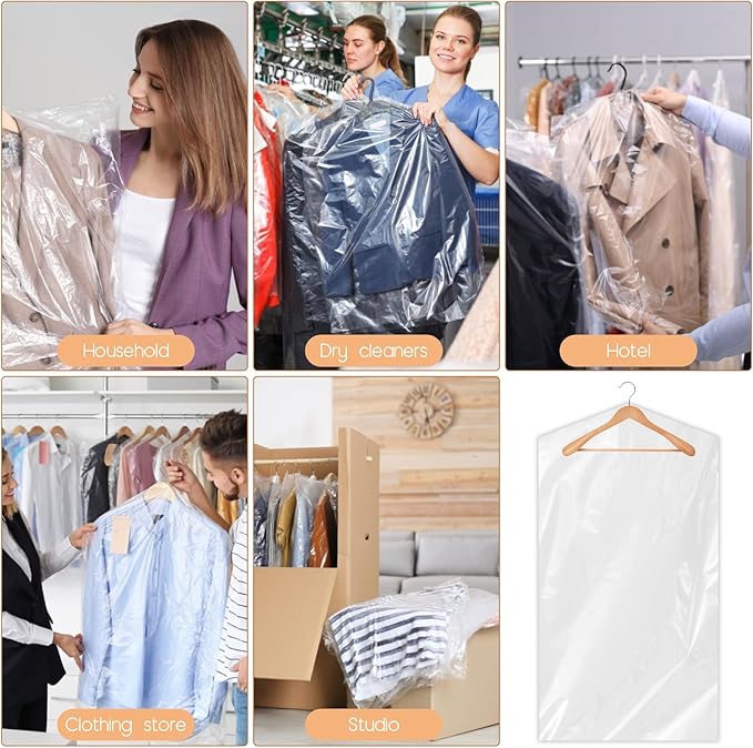 90 PCS Dry Cleaner Bags Plastic Clear 59 Inches, Garment Bags - Image 7